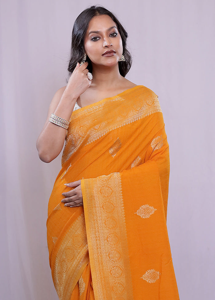 Yellow Georgette Saree With Blouse Piece - Indian Silk House Agencies