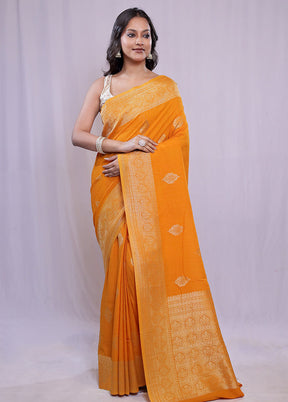 Yellow Georgette Saree With Blouse Piece - Indian Silk House Agencies