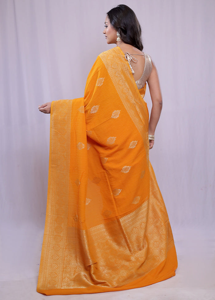 Yellow Georgette Saree With Blouse Piece - Indian Silk House Agencies