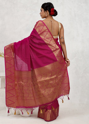 Pink Dupion Silk Saree Without Blouse Piece - Indian Silk House Agencies