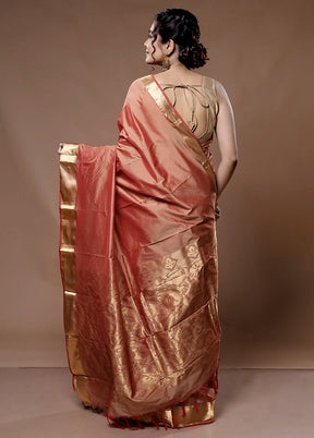 Pink Kanjivaram Silk Saree With Blouse Piece - Indian Silk House Agencies