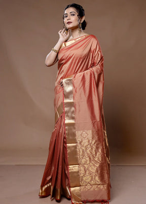 Pink Kanjivaram Silk Saree With Blouse Piece - Indian Silk House Agencies