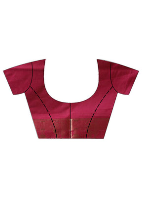 Blue Dupion Silk Saree With Blouse Piece