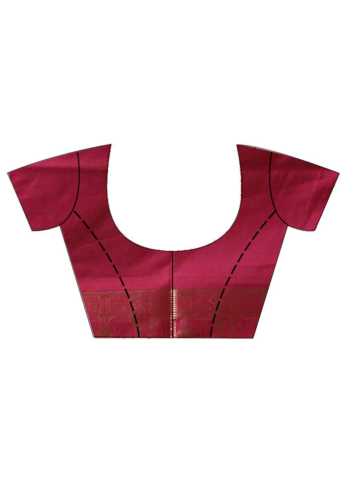 Blue Dupion Silk Saree With Blouse Piece