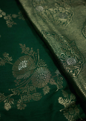 Green Dupion Silk Saree With Blouse Piece - Indian Silk House Agencies