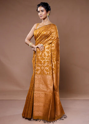 Yellow Cotton Saree With Blouse Piece - Indian Silk House Agencies