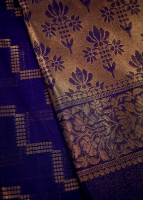 Purple Cotton Saree With Blouse Piece - Indian Silk House Agencies