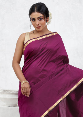 Pink Kanjivaram Silk Saree With Blouse Piece