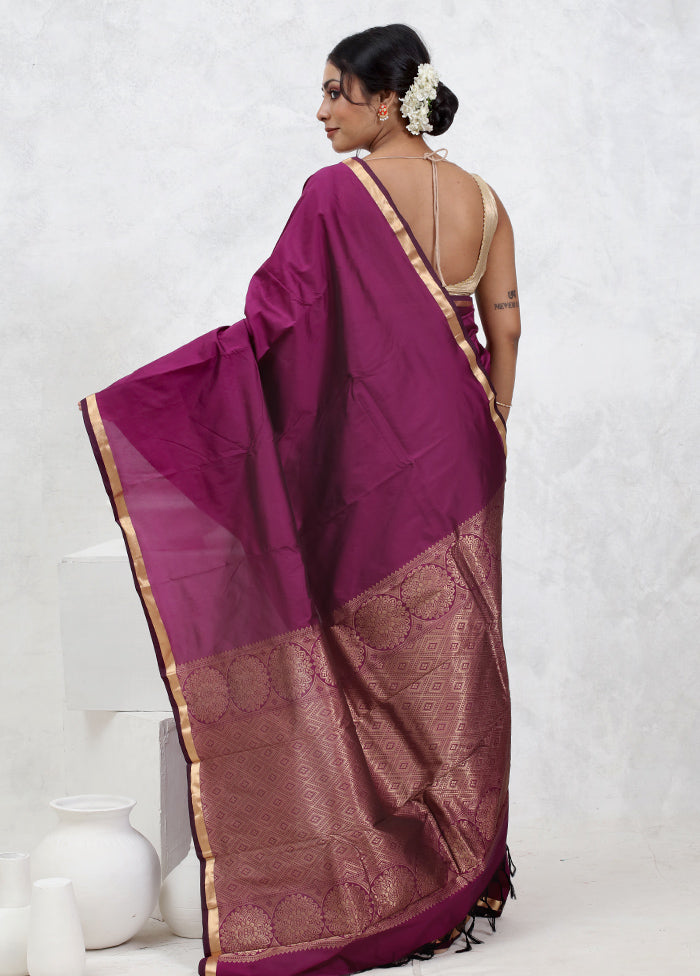 Pink Kanjivaram Silk Saree With Blouse Piece