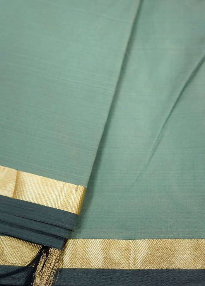 Green Kanjivaram Silk Saree Without Blouse Piece - Indian Silk House Agencies