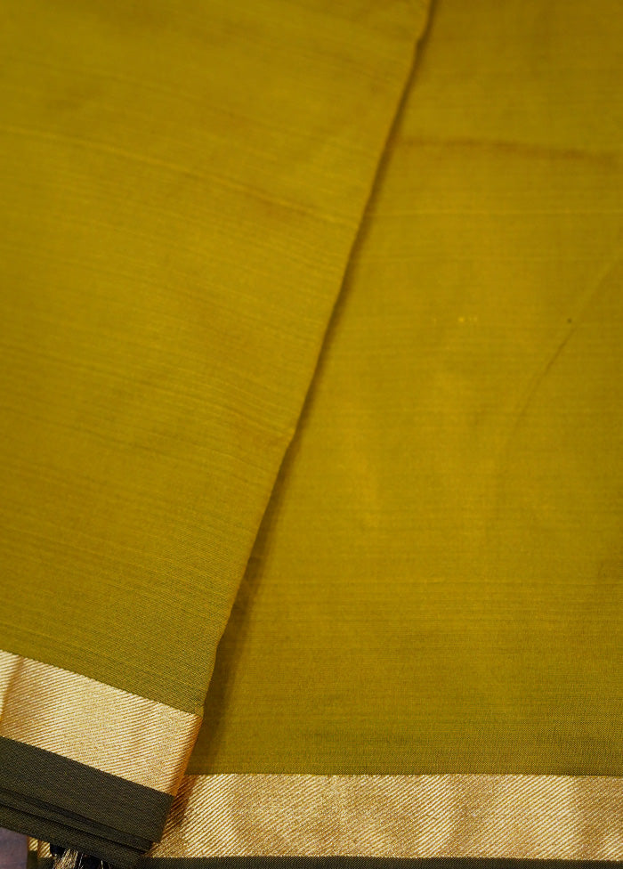 Green Kanjivaram Silk Saree Without Blouse Piece - Indian Silk House Agencies