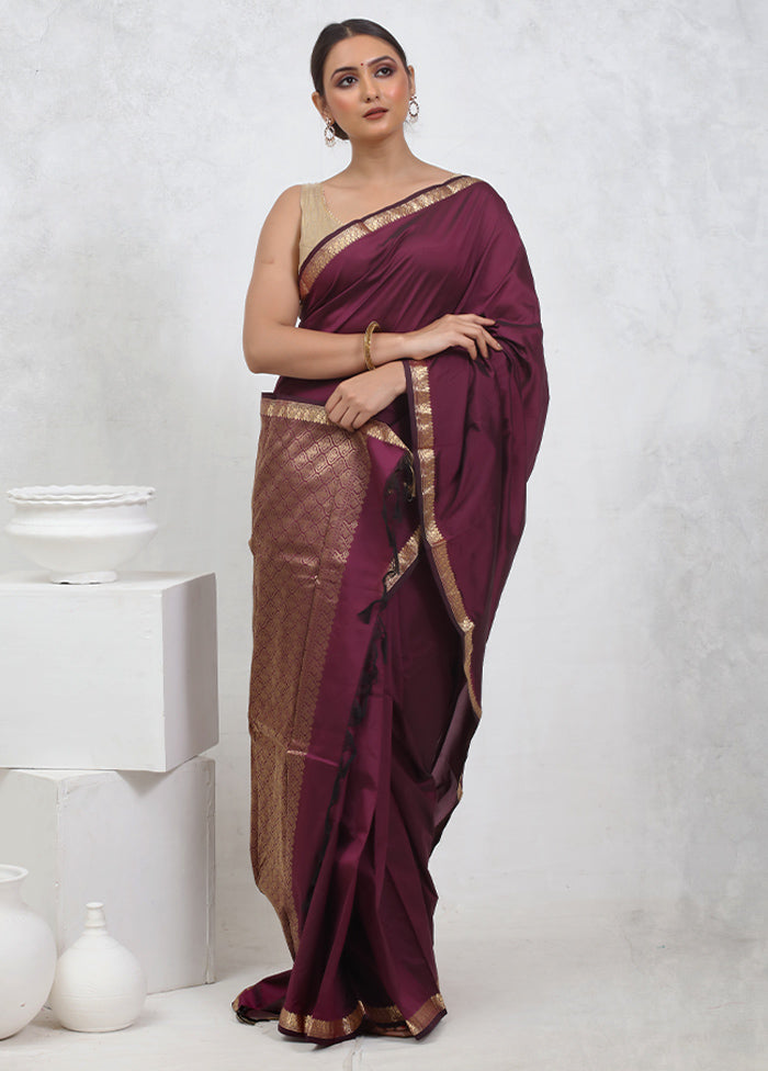 Maroon Kanjivaram Silk Saree With Blouse Piece