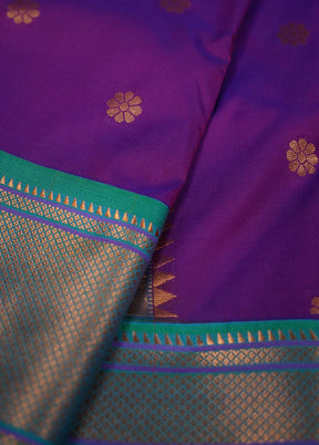 Purple Kanjivaram Silk Saree With Blouse Piece - Indian Silk House Agencies