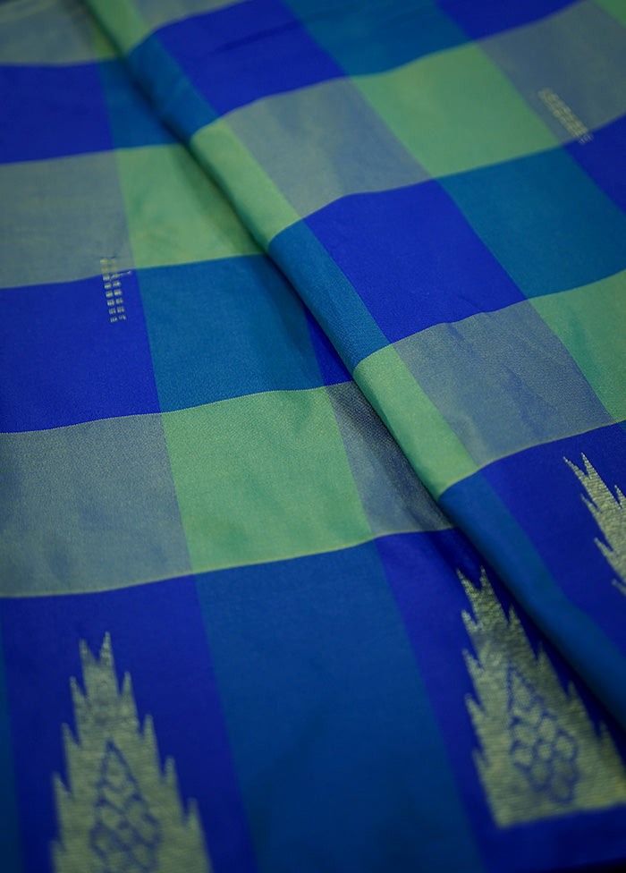 Green Kanjivaram Silk Saree With Blouse Piece - Indian Silk House Agencies