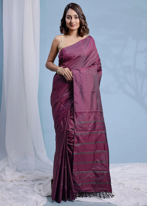 Purple Kanjivaram Silk Saree With Blouse Piece - Indian Silk House Agencies