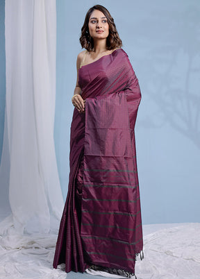 Purple Kanjivaram Silk Saree With Blouse Piece - Indian Silk House Agencies