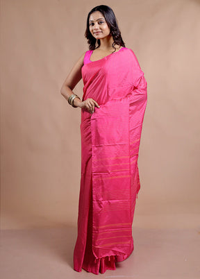 Pink Kanjivaram Silk Saree With Blouse Piece - Indian Silk House Agencies