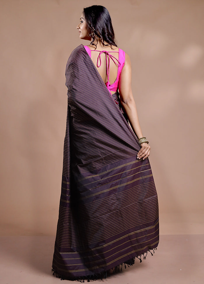 Maroon Kanjivaram Silk Saree With Blouse Piece - Indian Silk House Agencies