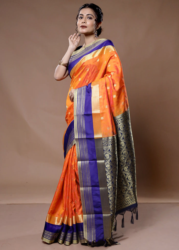 Grey Kanjivaram Silk Saree With Blouse Piece - Indian Silk House Agencies