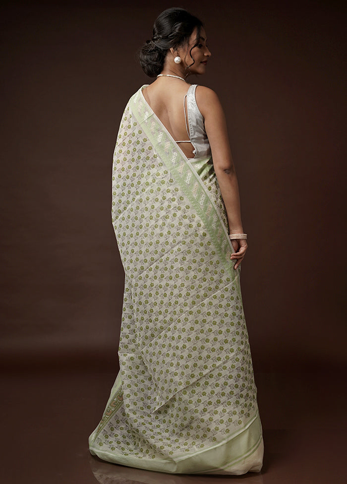 Cream Cotton Saree With Blouse Piece - Indian Silk House Agencies