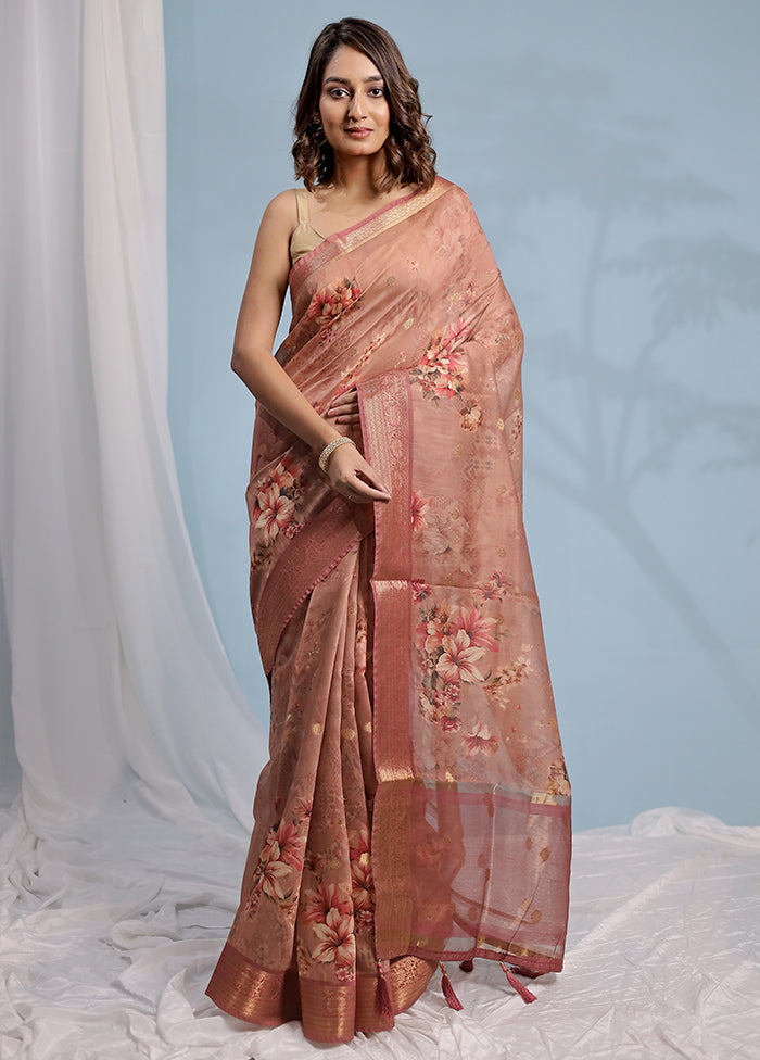 Pink Dupion Silk Saree With Blouse Piece - Indian Silk House Agencies