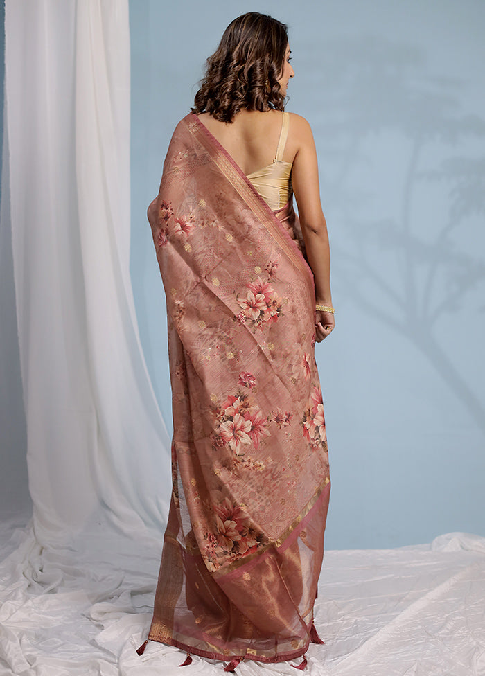 Pink Dupion Silk Saree With Blouse Piece - Indian Silk House Agencies