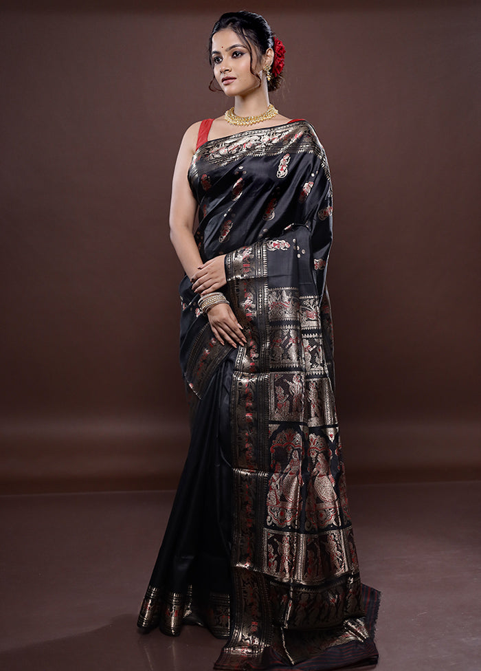 Grey Baluchari Pure Silk Saree Without Blouse Piece - Indian Silk House Agencies