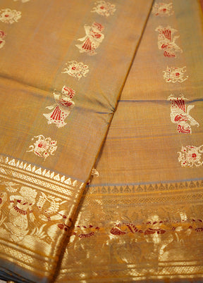 Yellow Baluchari Pure Silk Saree Without Blouse Piece - Indian Silk House Agencies