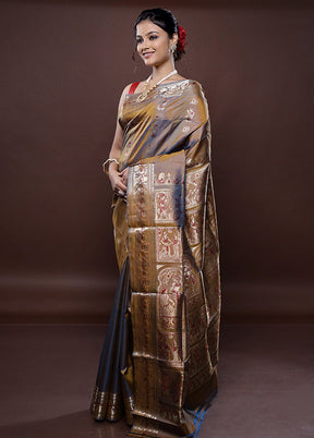 Yellow Baluchari Pure Silk Saree Without Blouse Piece - Indian Silk House Agencies