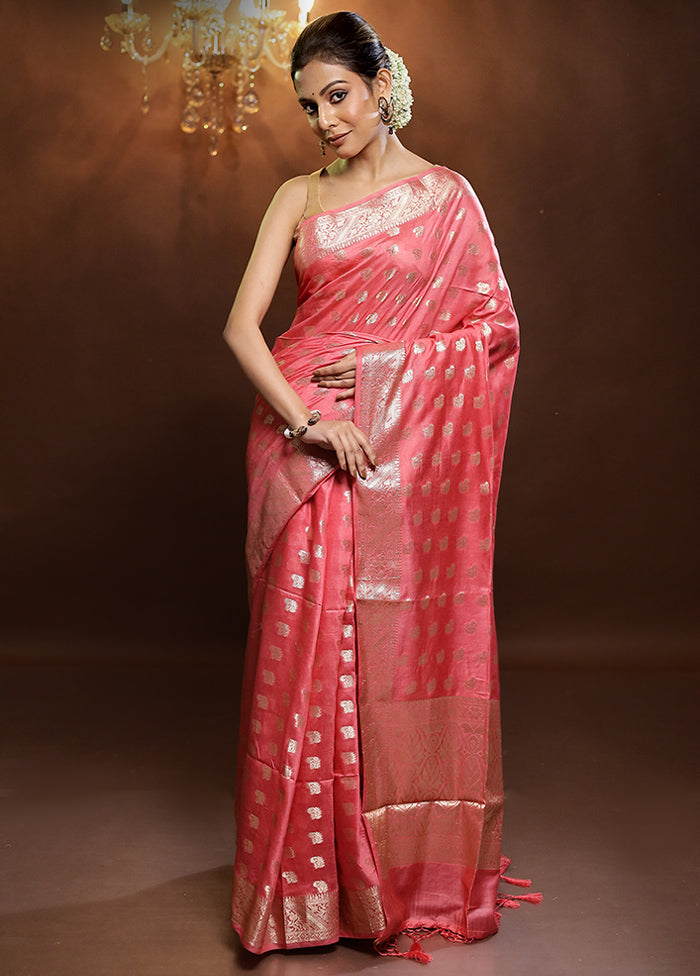 Pink Cotton Saree With Blouse Piece - Indian Silk House Agencies