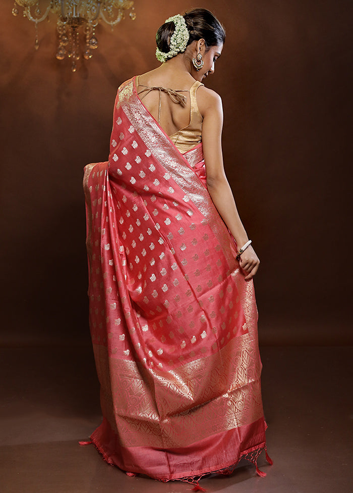 Pink Cotton Saree With Blouse Piece - Indian Silk House Agencies