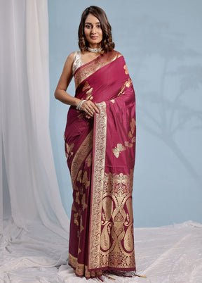 Purple Dupion Silk Saree With Blouse Piece - Indian Silk House Agencies