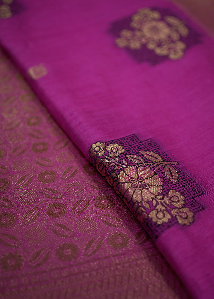 Pink Dupion Silk Saree With Blouse Piece - Indian Silk House Agencies