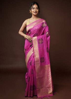 Pink Dupion Silk Saree With Blouse Piece - Indian Silk House Agencies