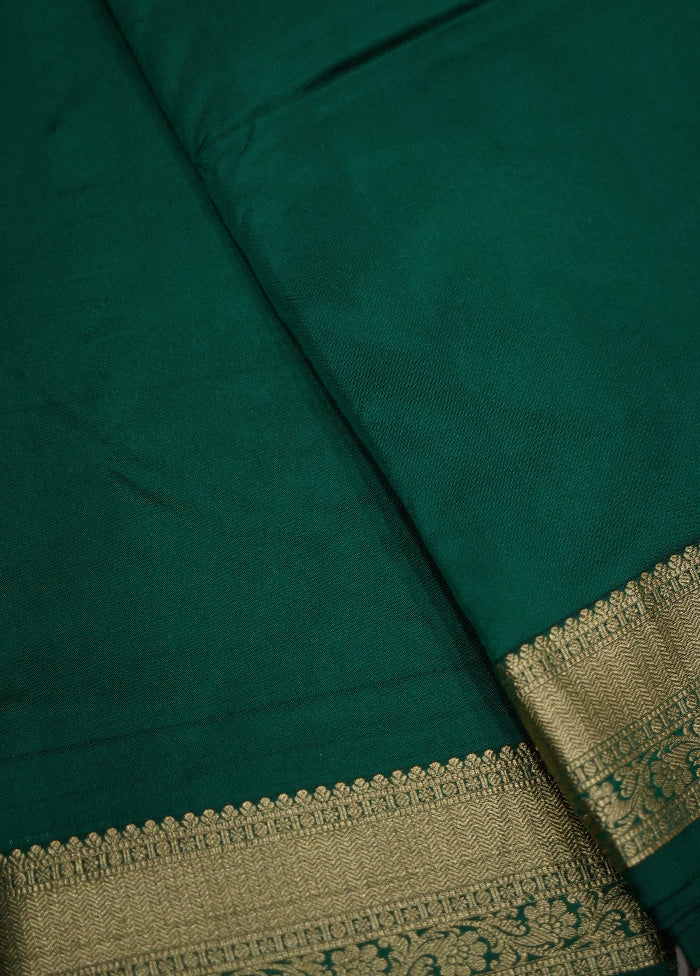 Green Kanjivaram Silk Saree With Blouse Piece - Indian Silk House Agencies