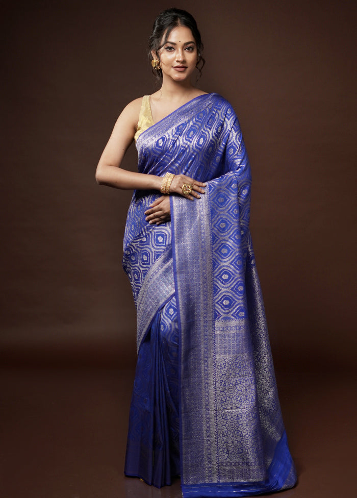 Blue Georgette Saree With Blouse Piece - Indian Silk House Agencies