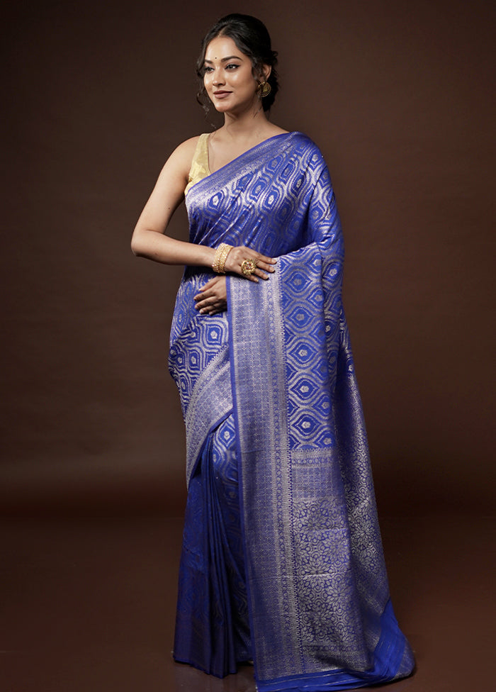 Blue Georgette Saree With Blouse Piece - Indian Silk House Agencies