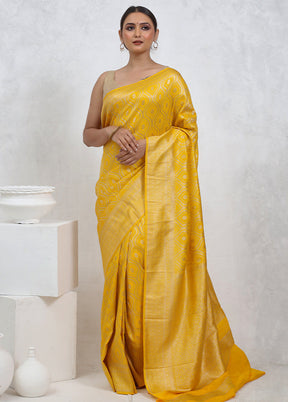 Yellow Georgette Saree With Blouse Piece - Indian Silk House Agencies