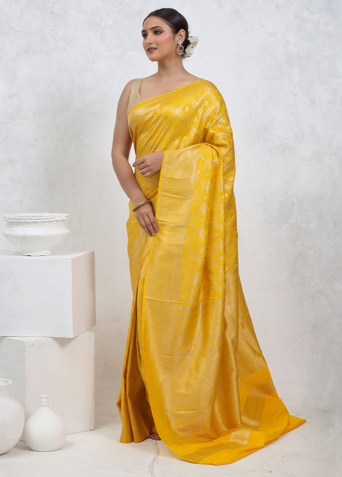 Yellow Georgette Saree With Blouse Piece - Indian Silk House Agencies