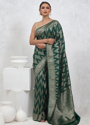 Green Georgette Saree With Blouse Piece - Indian Silk House Agencies