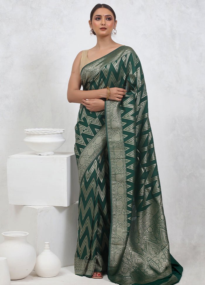 Green Georgette Saree With Blouse Piece