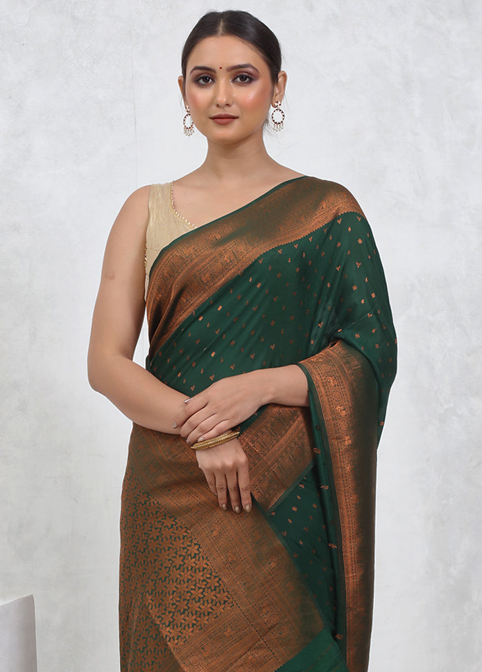 Green Georgette Saree With Blouse Piece