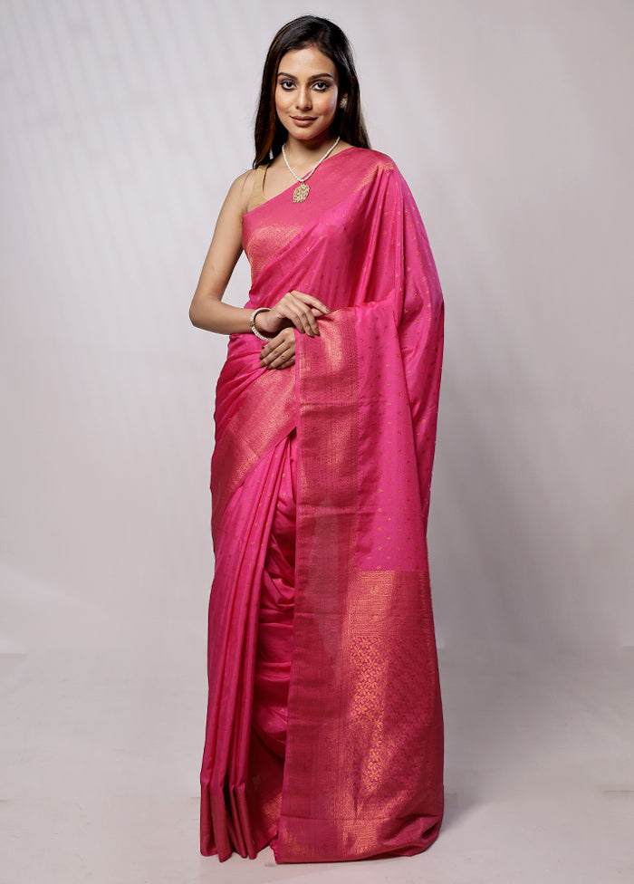 Pink Georgette Saree With Blouse Piece