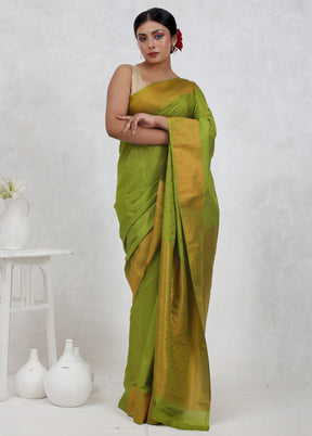 Green Georgette Saree Without Blouse Piece - Indian Silk House Agencies