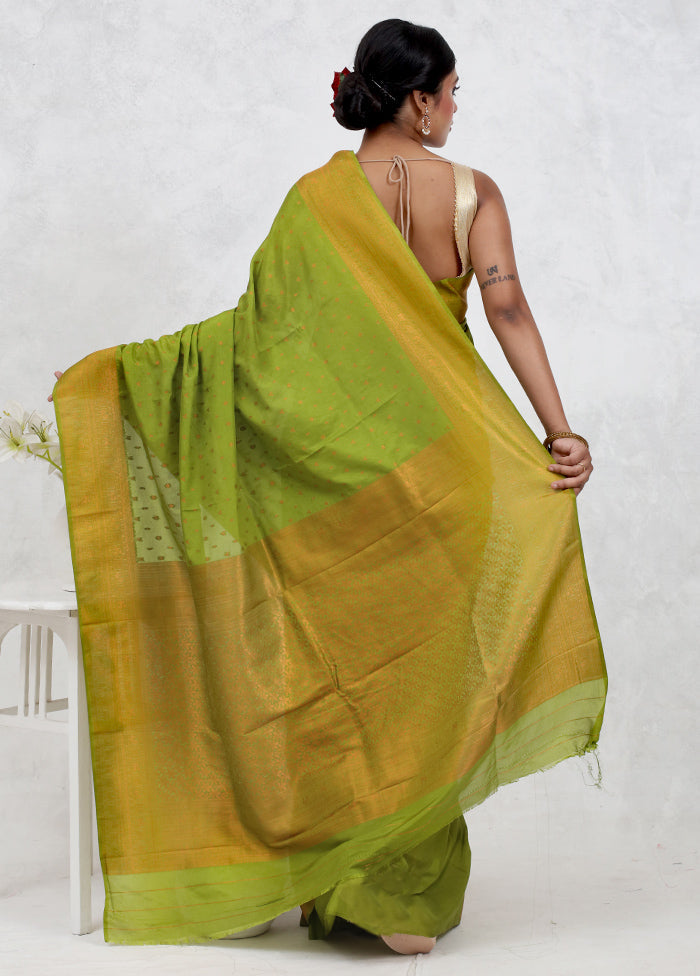 Green Georgette Saree Without Blouse Piece - Indian Silk House Agencies