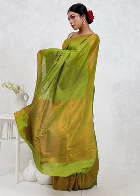 Green Georgette Saree Without Blouse Piece - Indian Silk House Agencies