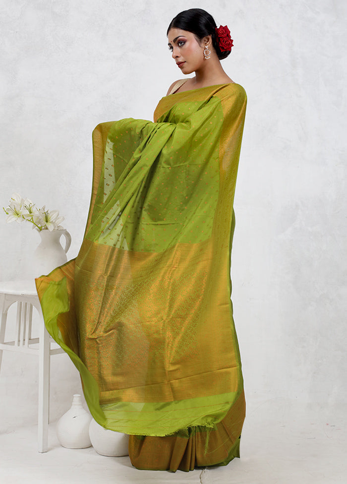 Green Georgette Saree Without Blouse Piece - Indian Silk House Agencies