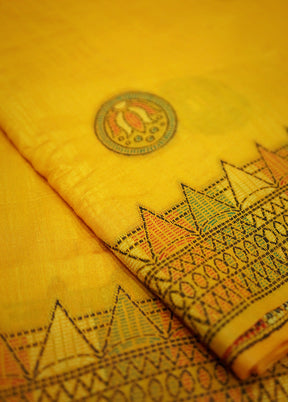 Yellow Dupion Silk Saree With Blouse Piece - Indian Silk House Agencies