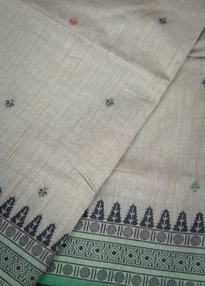 Grey Dupion Silk Saree Without Blouse Piece - Indian Silk House Agencies