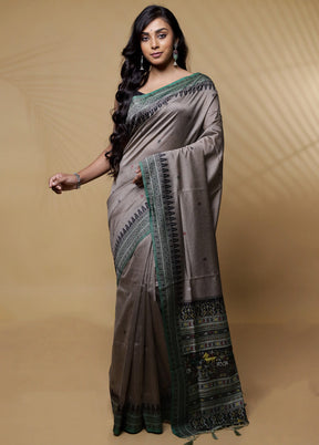 Grey Dupion Silk Saree Without Blouse Piece - Indian Silk House Agencies